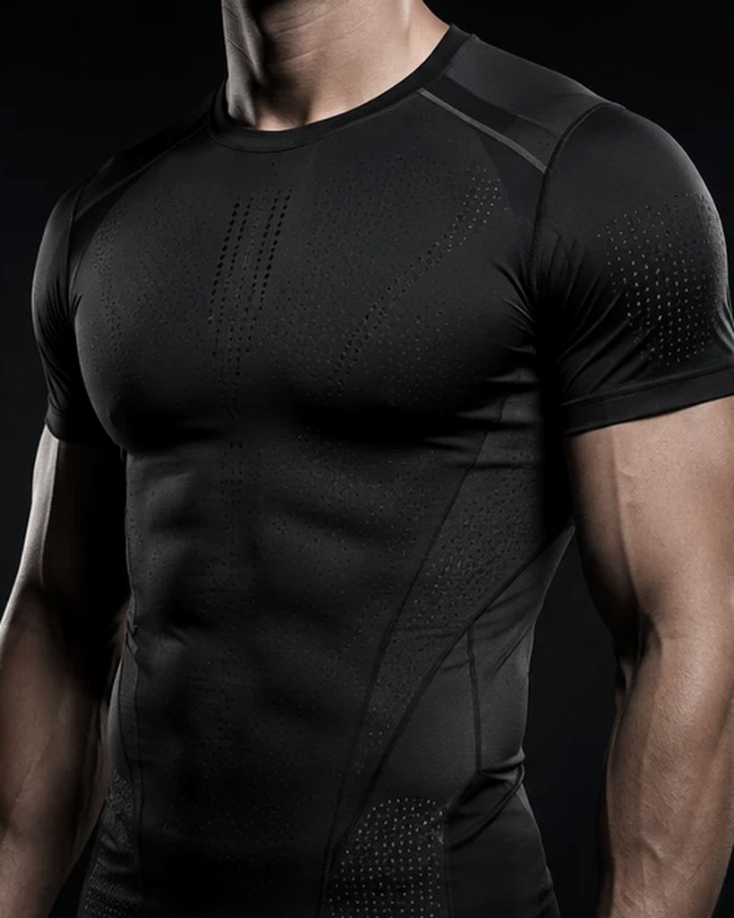 0G FLUX Compression Tee — matte-black infrared compression knit