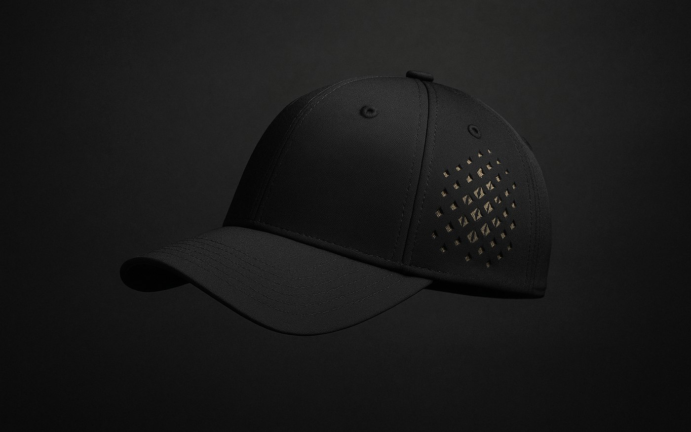 Zero Point Cap — performance 6-panel with laser-cut geometric vent
