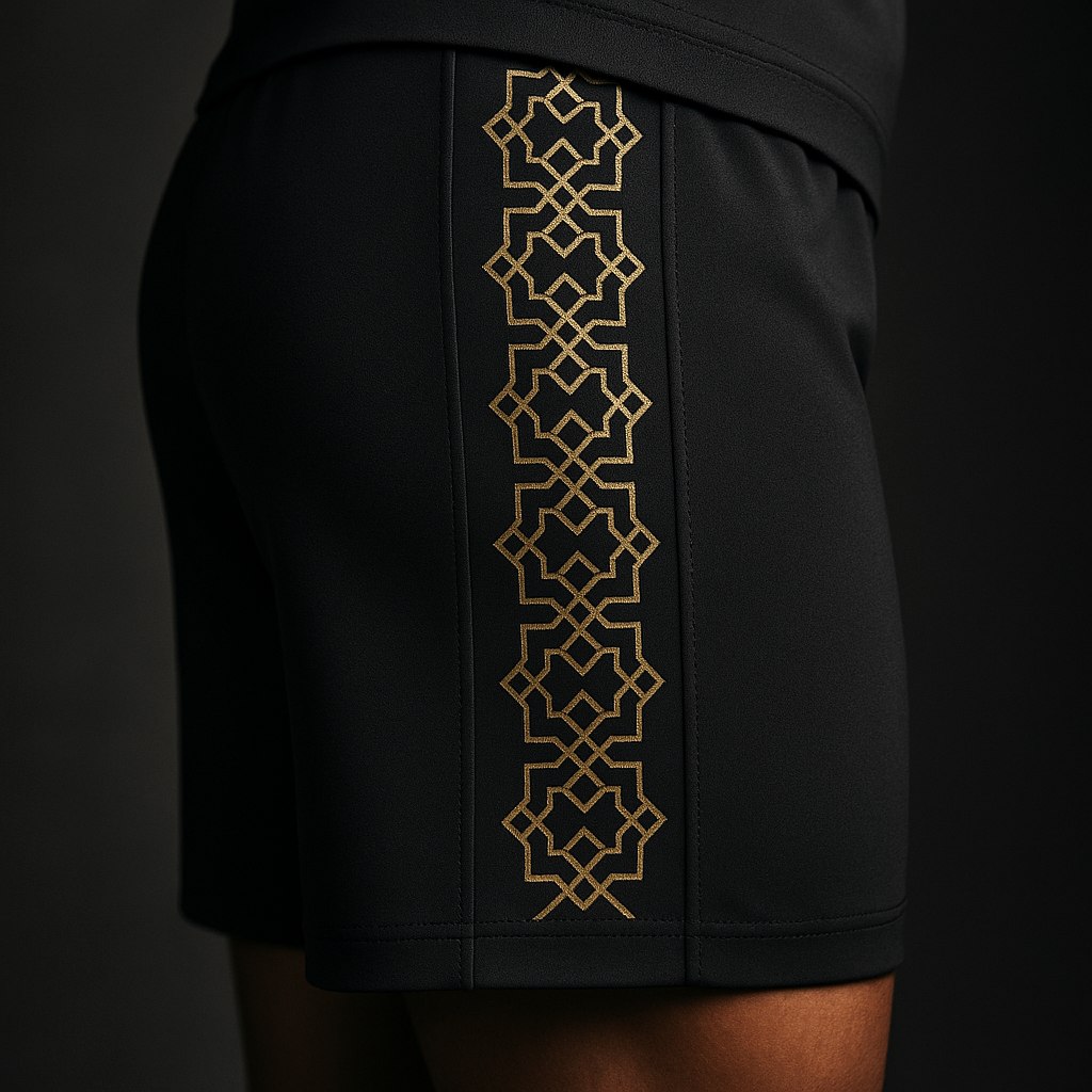 Gold arabesque side stripe